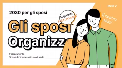 Illustrazione di sposi di colore albicocca in miniatura