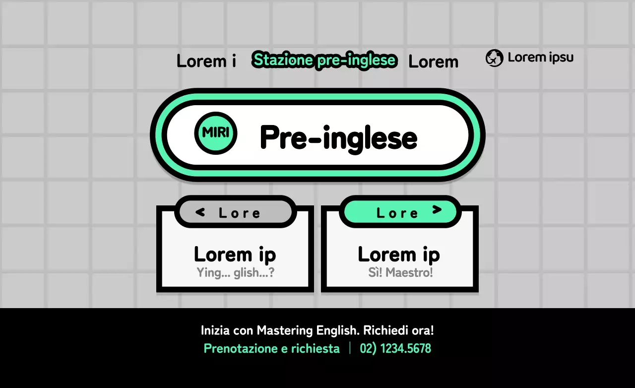 Simpatico concetto di segnaletica metropolitana verde lime e nera per promuovere e informare le scuole di lingua inglese