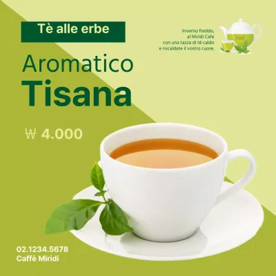 Promuovete il menù delle tisane del vostro caffè con foto e illustrazioni di tè in chartreuse