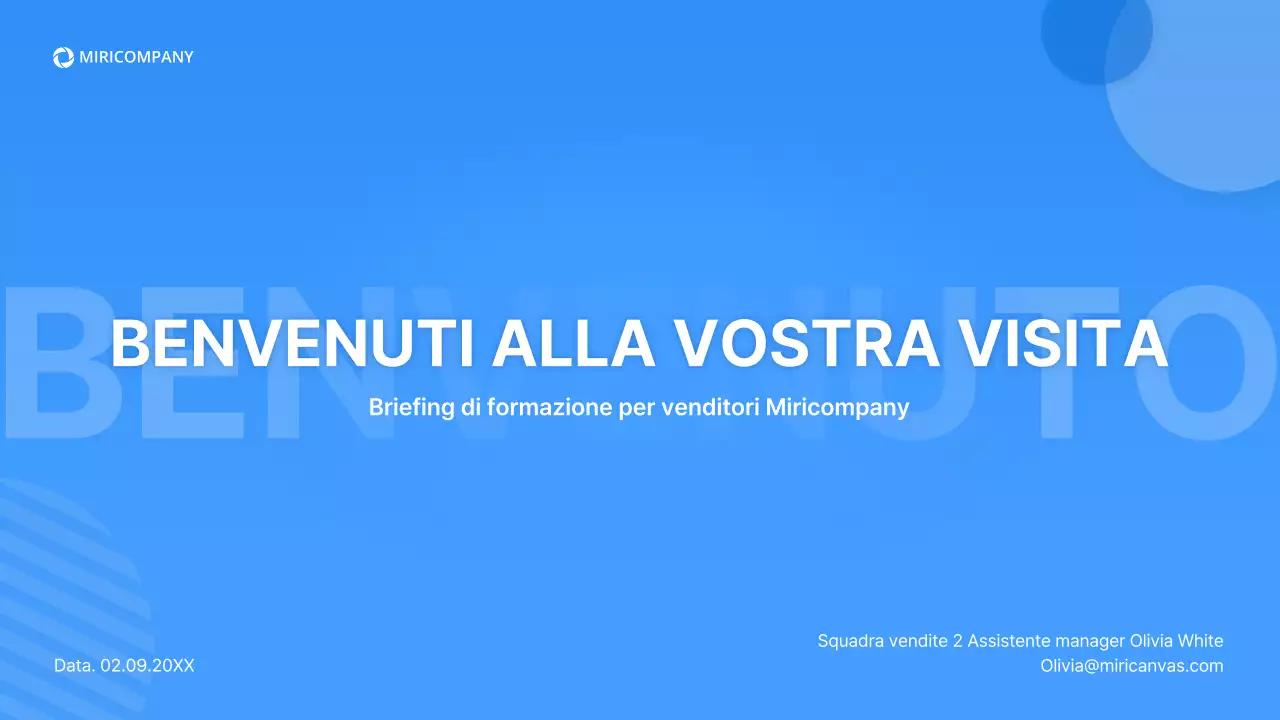 Briefing di formazione per venditori con forme blu e tridimensionali