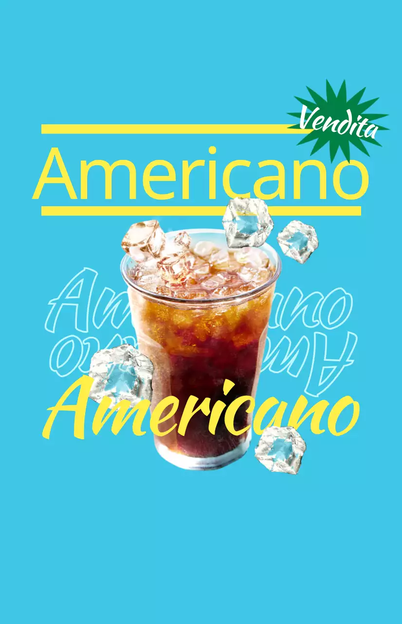 Promuovete il menu del vostro caffè con immagini e testi illustrati e colorati sulle bevande