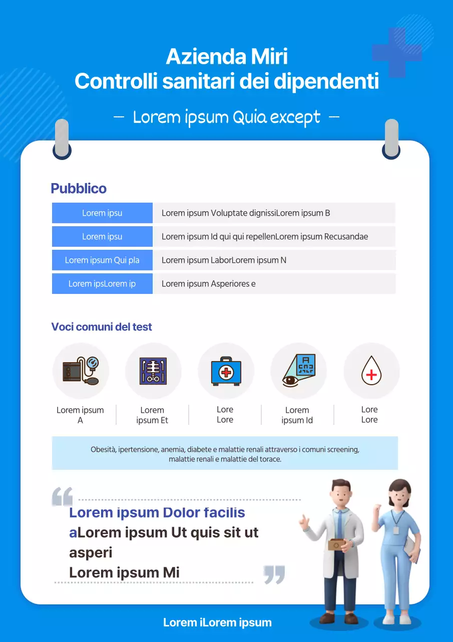 Documentazione dello screening sanitario blu