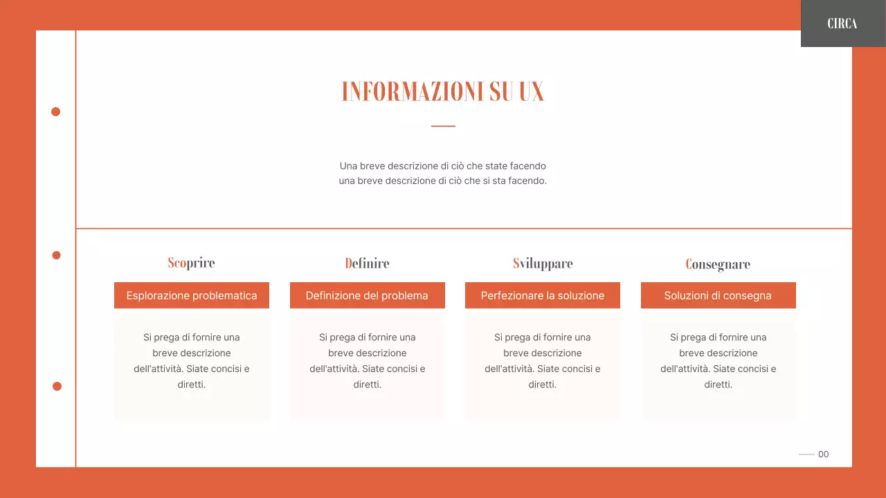 Un portfolio semplice e organizzato per uno studente universitario in arancione