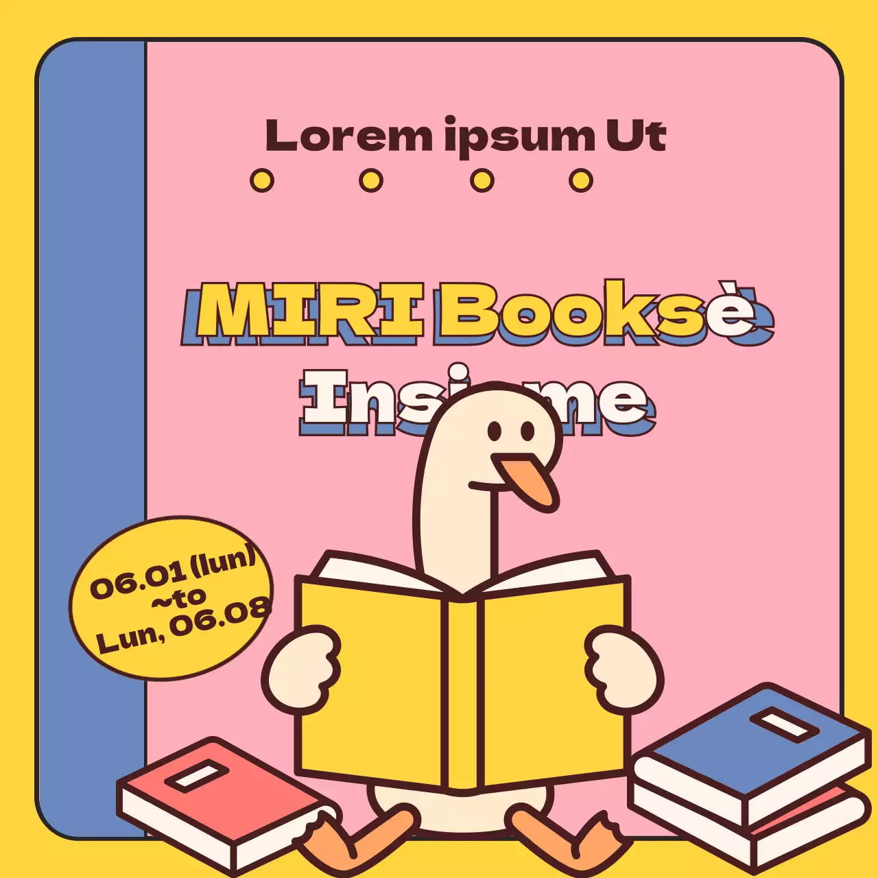 Una guida alle fiere del libro in un simpatico stile giallo e rosa