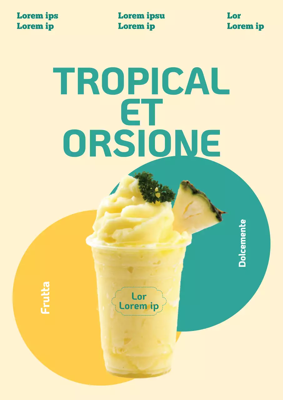 Ananas su sfondo giallo pastello Introduzione alla bevanda estiva da bar