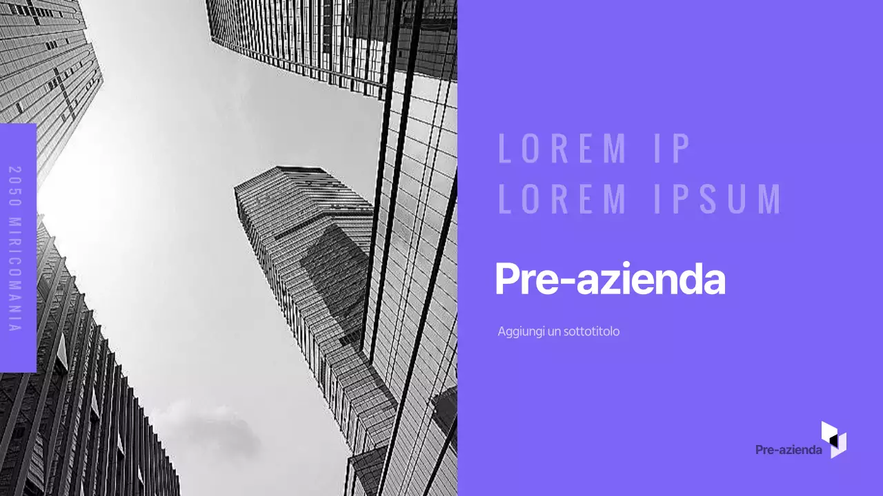 Semplice presentazione aziendale con toni viola