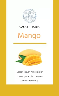 Etichetta dei prodotti di mango