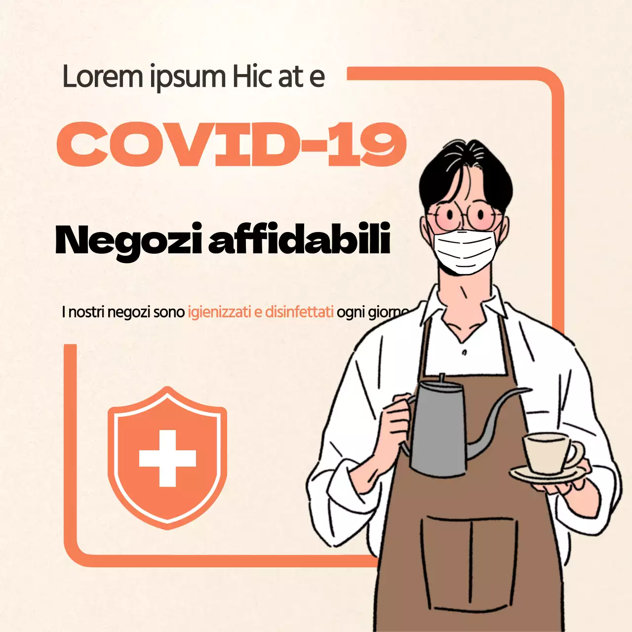 Arancione Corona Safe Store Testi