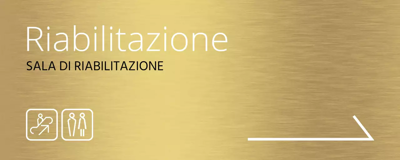 Design semplice della guida ai luoghi con linee bianche e nomi di luoghi ospedalieri