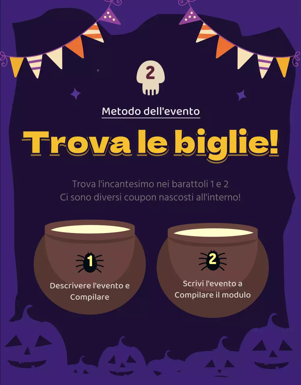 Coupon viola a tema Halloween offerta sconto evento