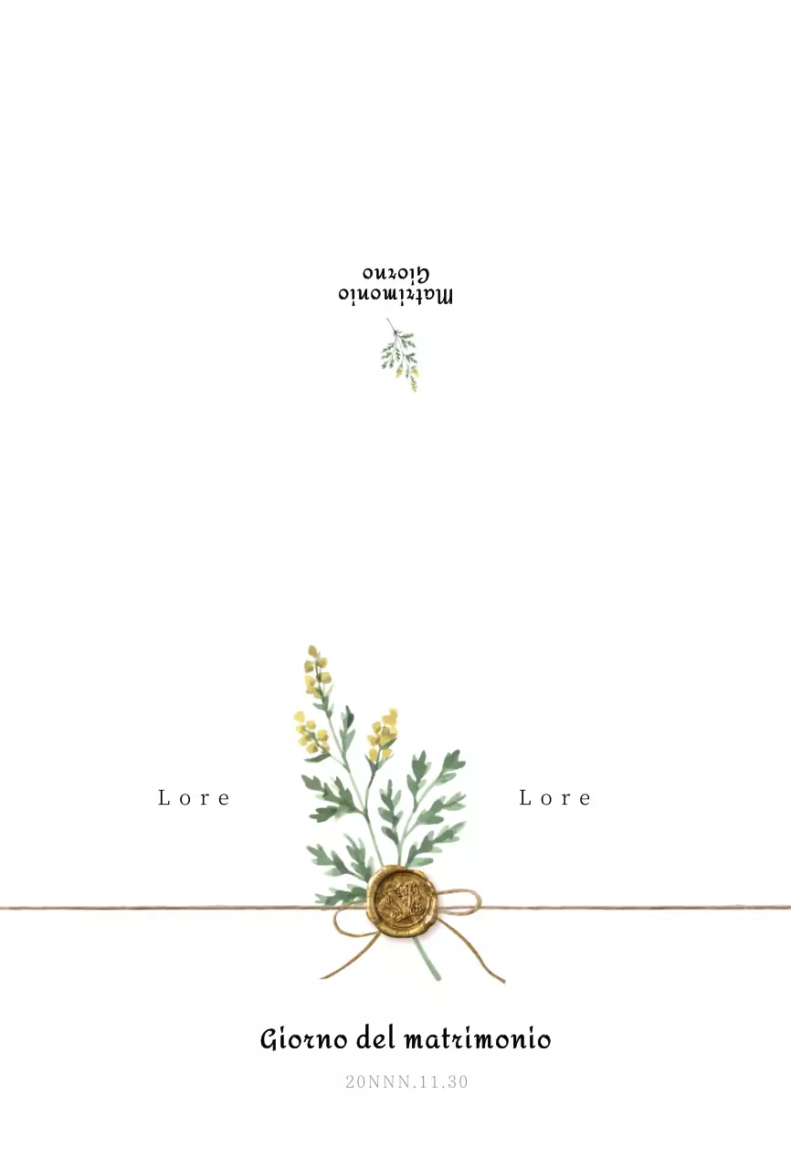 Partecipazioni di nozze con un concetto emozionale di fiore secco