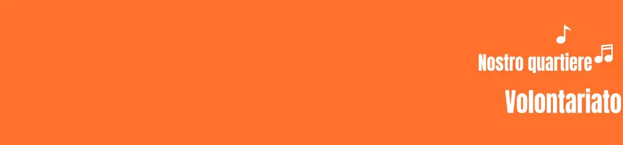 Testo ritmico stile logo in arancione e bianco Organizzazione di volontariato