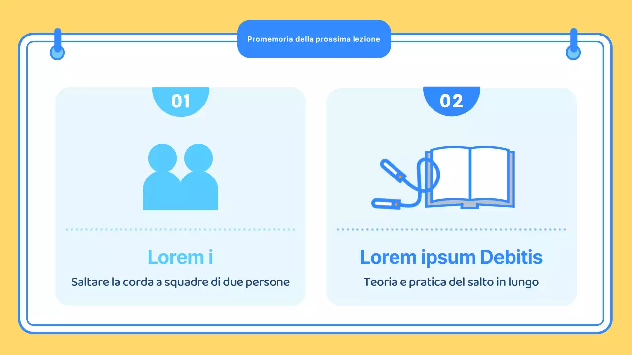 Giallo blu carino illustrazione scuola educazione fisica lezione materiale