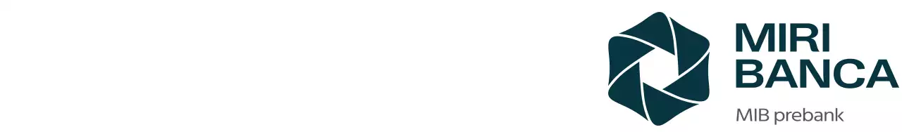 Design semplice e pulito con logo e nome della banca in colore scuro