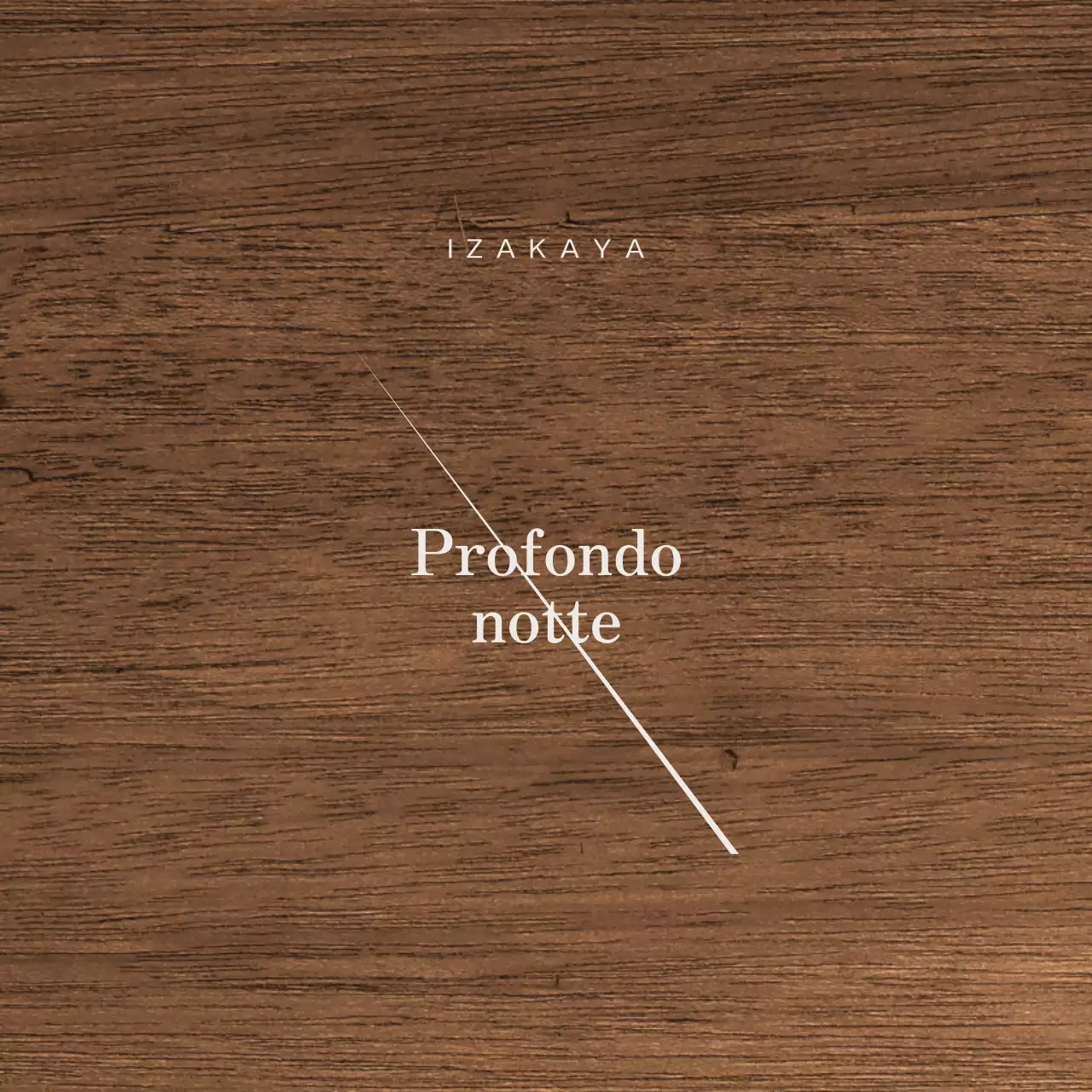 Design Izakaya con kanji grigio chiaro e linee diagonali