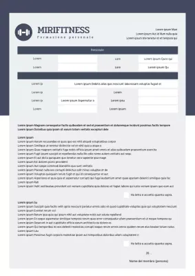 Il modulo di iscrizione al grey fitness