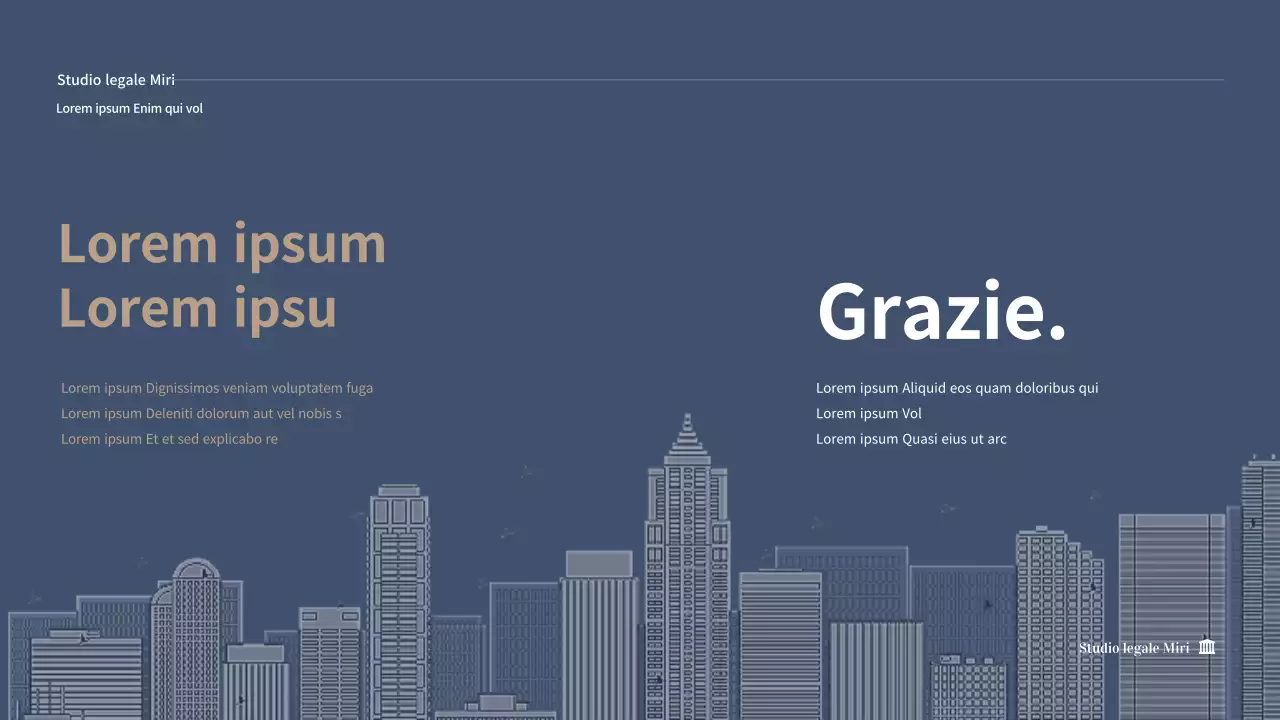 Proposta di offerta di uno studio legale pulito in blu e beige (PPT)