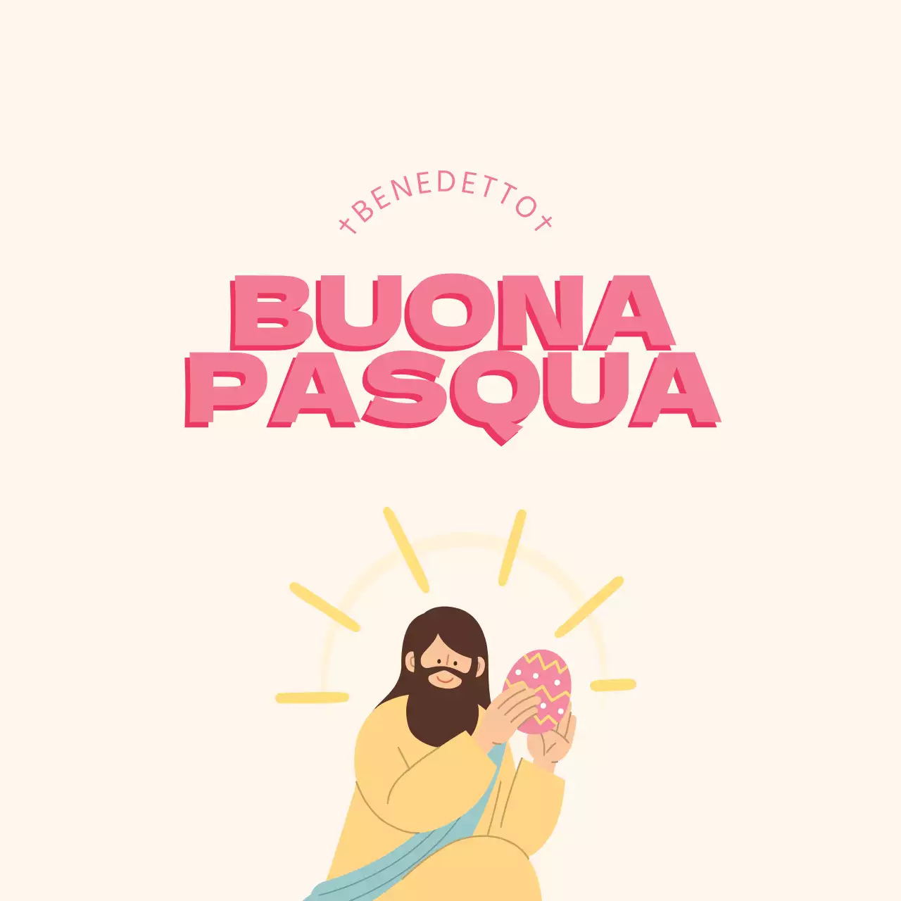 Rosa giallo illustrazione carino chiesa etichette di Pasqua