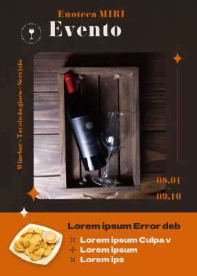 Wine bar privato per prenotazione eventi in marrone e arancione