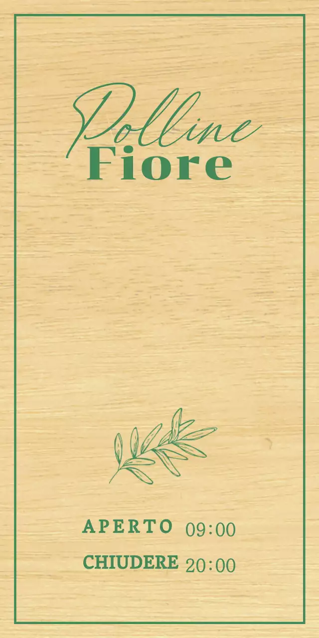 Design di un negozio di fiori con illustrazioni botaniche verdi disegnate a mano