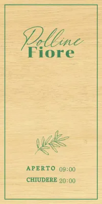 Design di un negozio di fiori con illustrazioni botaniche verdi disegnate a mano