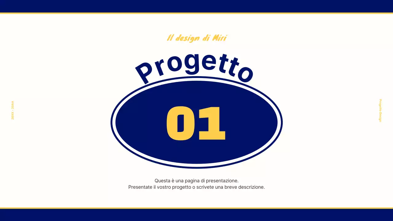 Portafoglio di design per un concetto retrò vintage in blu navy e giallo