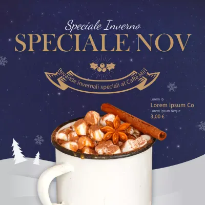 Bevande da bar con tema natalizio blu navy