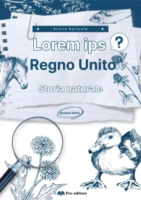 Copertina del libro con disegni al tratto di flora e fauna in blu navy.