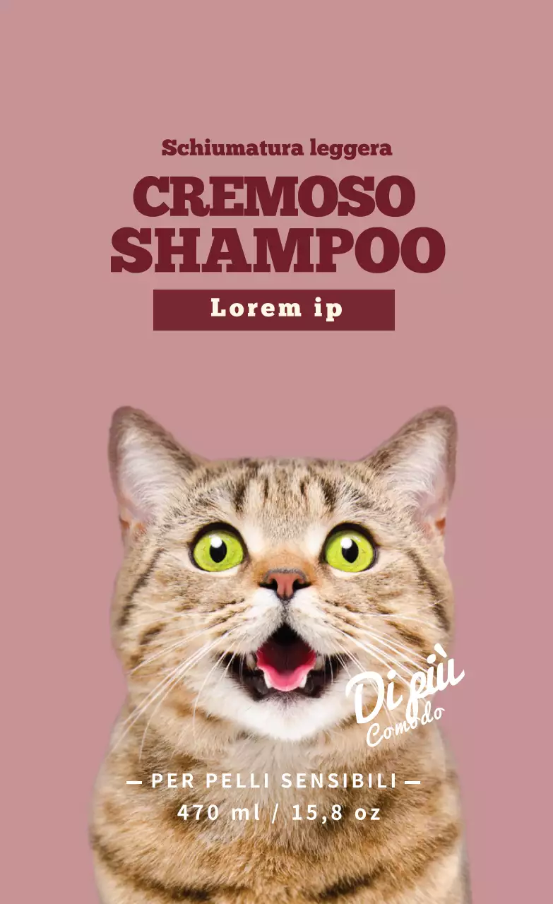 Etichetta per animali domestici con foto rosa in evidenza