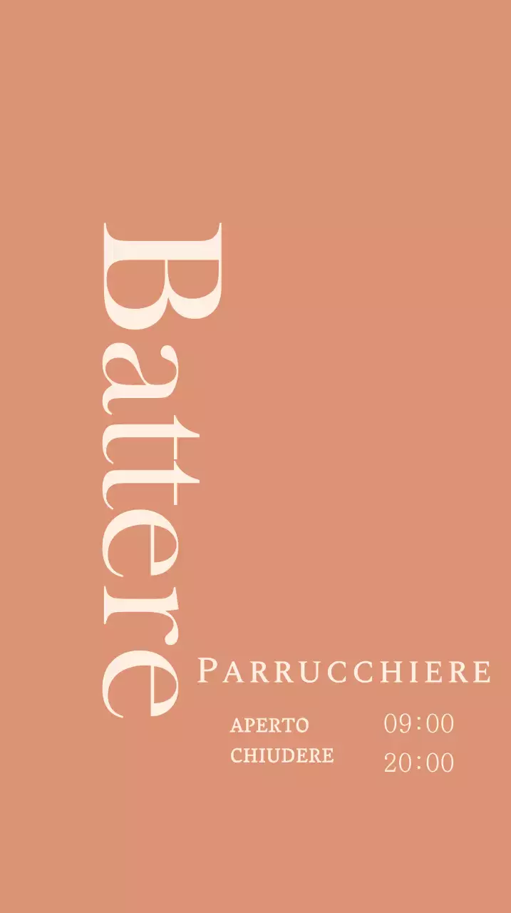 Insegna di un salone di parrucchieri con titolo in inglese su sfondo rosso attenuato