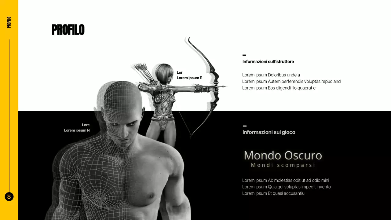 Gioco dinamico giallo nero