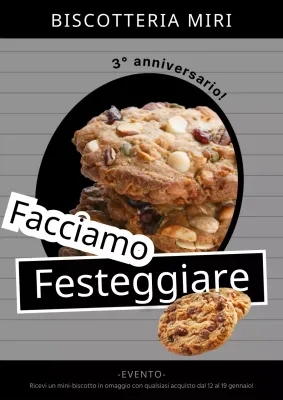 Regalo di biscotti con sfondo nero e grigio (webposter verticale)