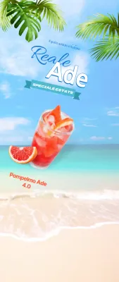 Promuovete un menu estivo con un concetto fotografico nitido e pulito, in riva al mare.