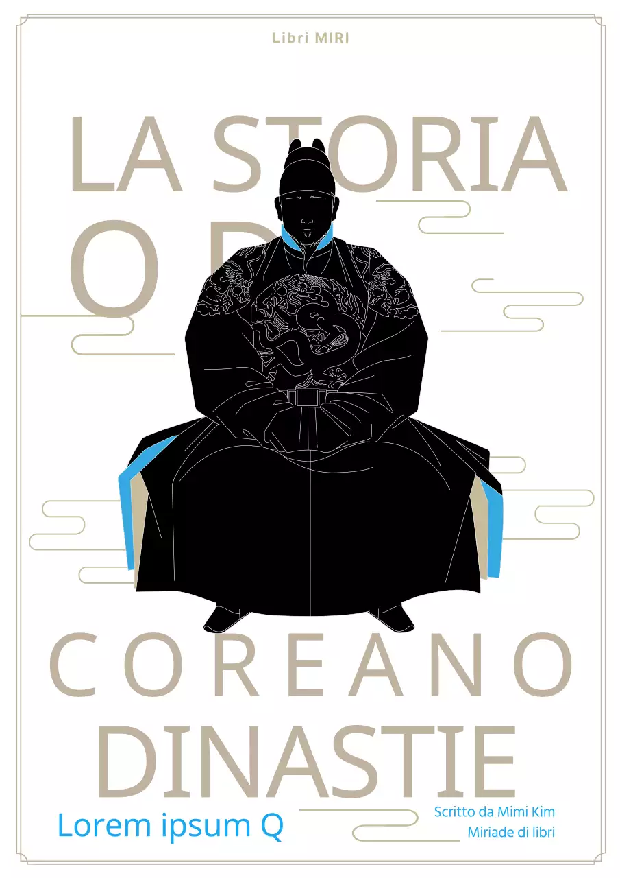Storia della dinastia coreana in bianco illustrazione moderna del re