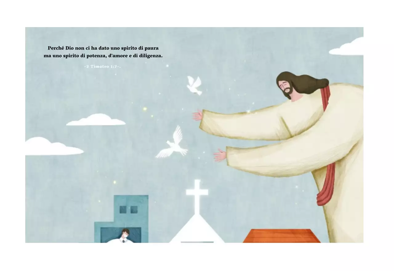 Chiesa illustrazione pulita pastello