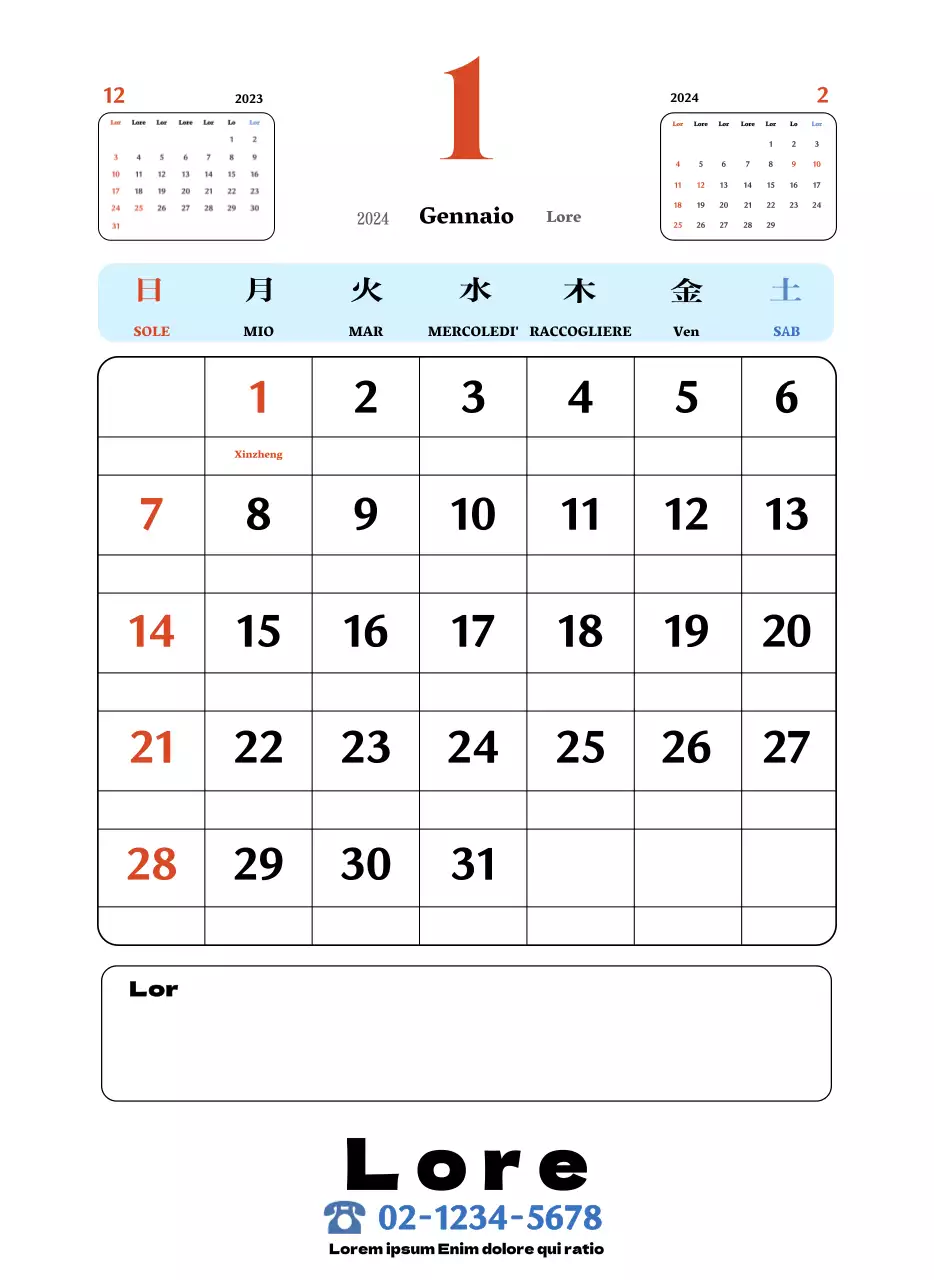 Sottobicchieri retrò rossi e blu calendario della memoria