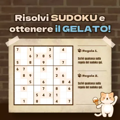 Simpatico evento di gioco del Sudoku in marrone e azzurro