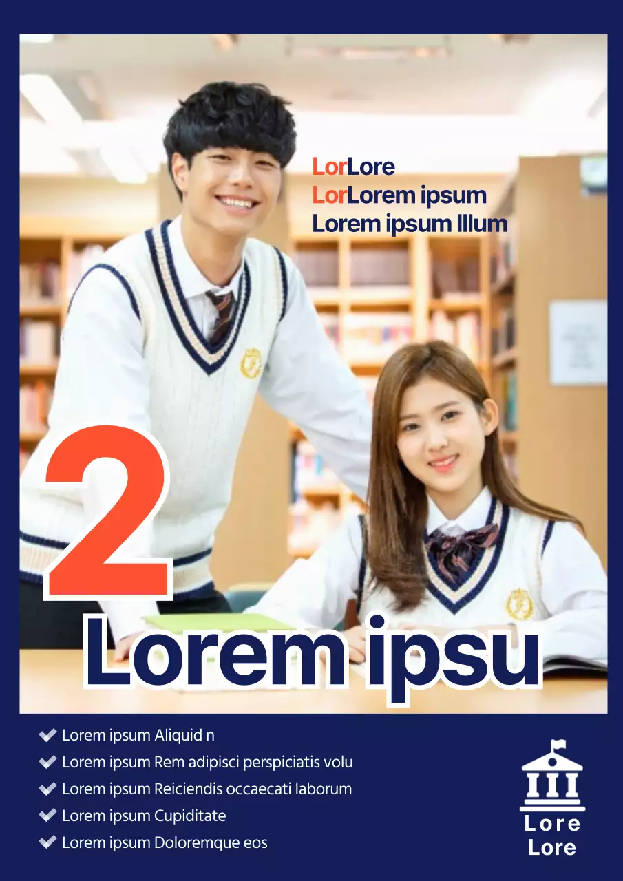 Una semplice campagna elettorale di una scuola superiore mista in toni marini.