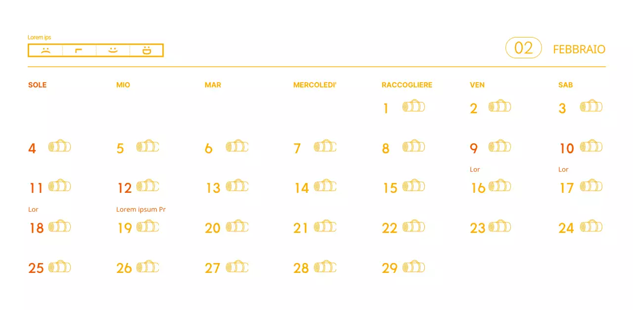 Calendari arancioni da regalare per promuovere il vostro studio di yoga