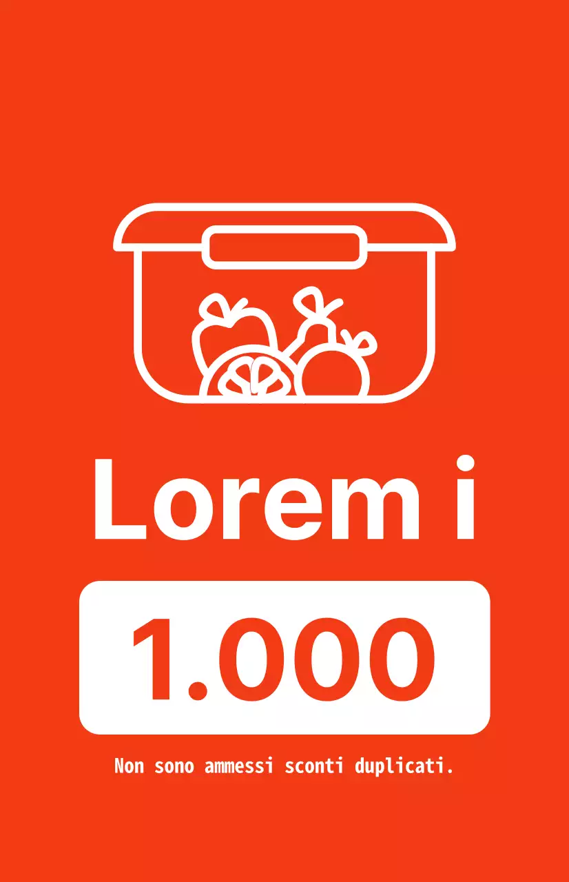 Promuovete gli sconti sulle confezioni con testo bianco a contrasto su sfondo rosso
