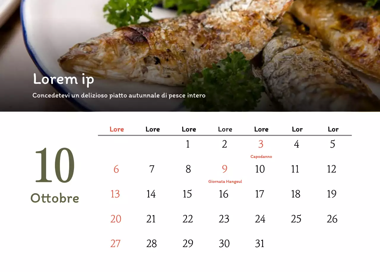 Calendario dei coupon del ristorante coreano tradizionale in beige e marrone