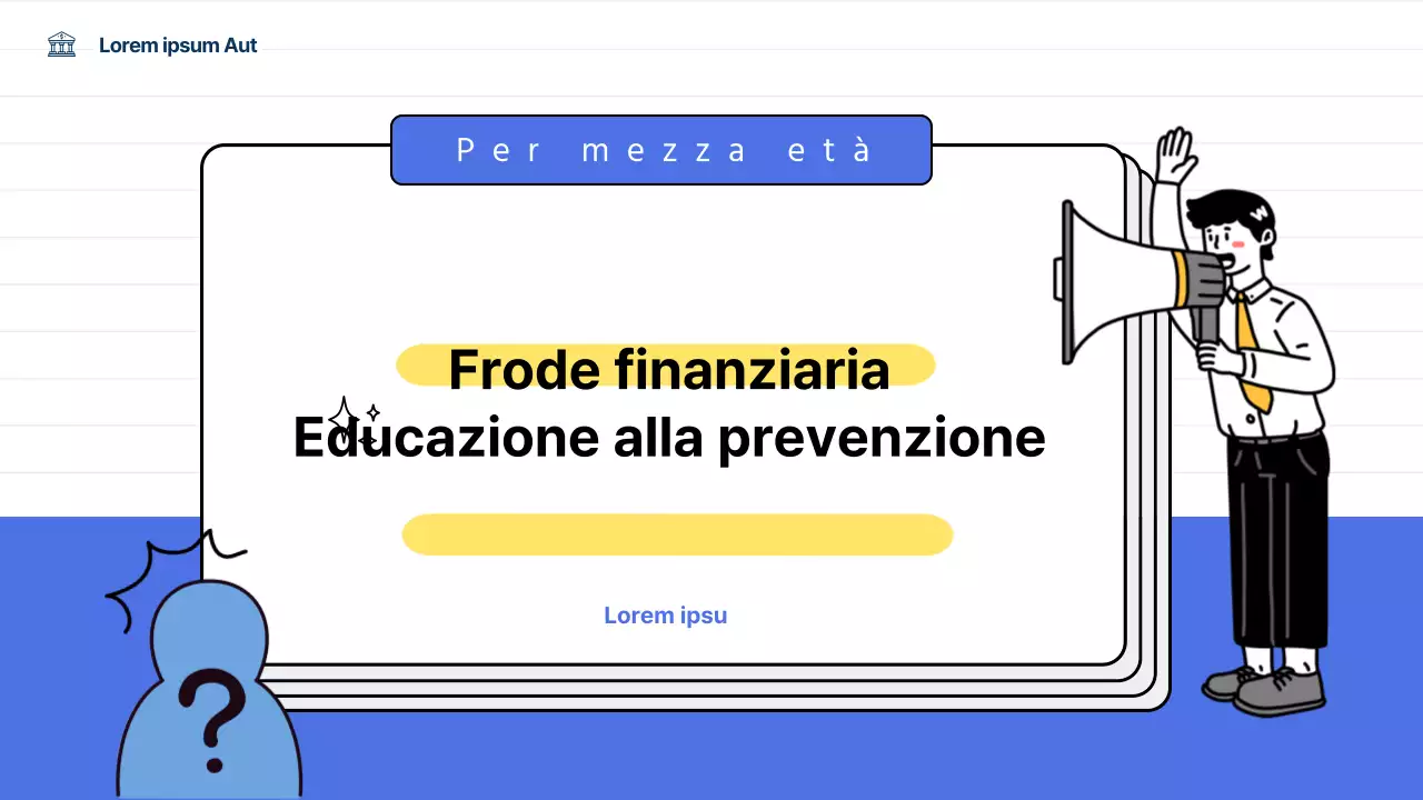 Formazione sulla prevenzione delle frodi finanziarie per adulti di mezza età in blu