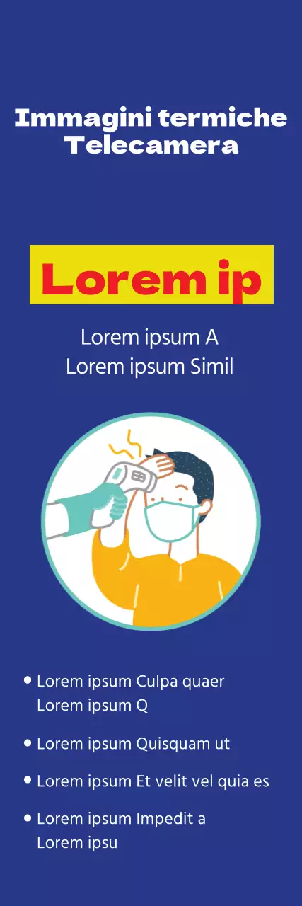 Istruzioni blu di facile lettura per la misurazione della temperatura