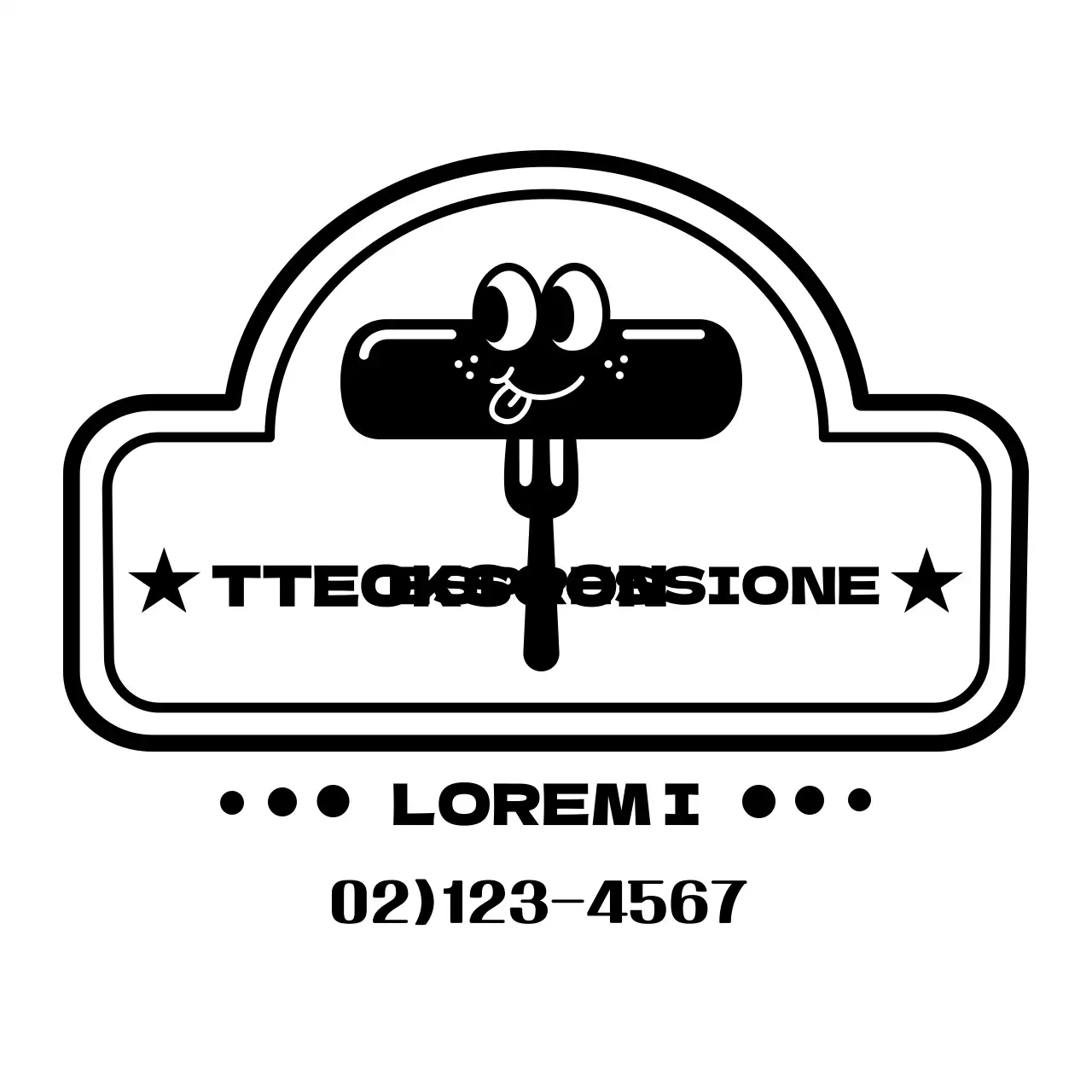 Un bistrot retrò con illustrazioni di tteokbokki neri