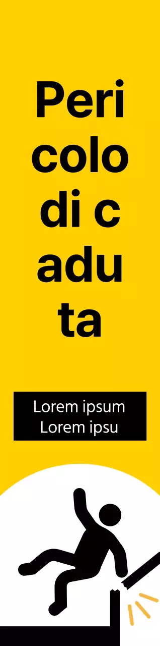 Un'avvertenza ben visibile con un pittogramma umano rosso e nero