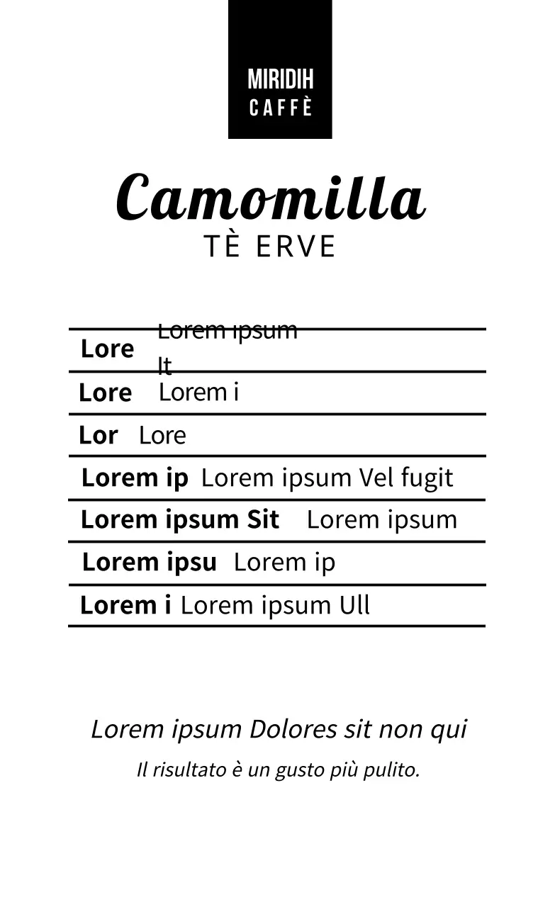 Etichette di dettaglio per alimenti a linea bianca e pulita