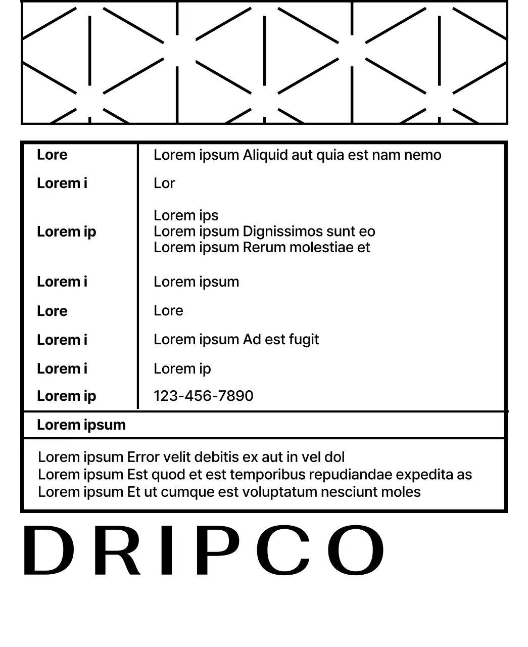 Design con un motivo di linee nere