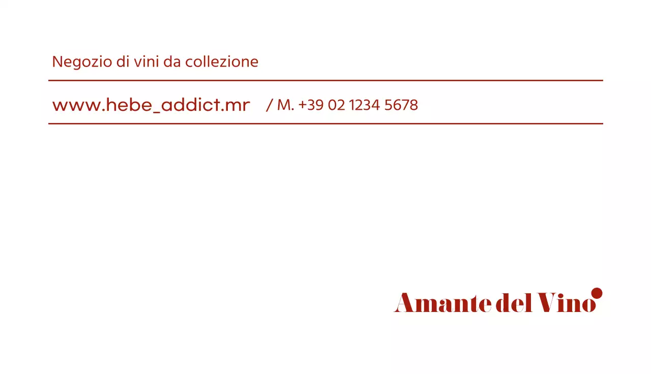 Stile pulito del biglietto da visita con accenti rosso scuro