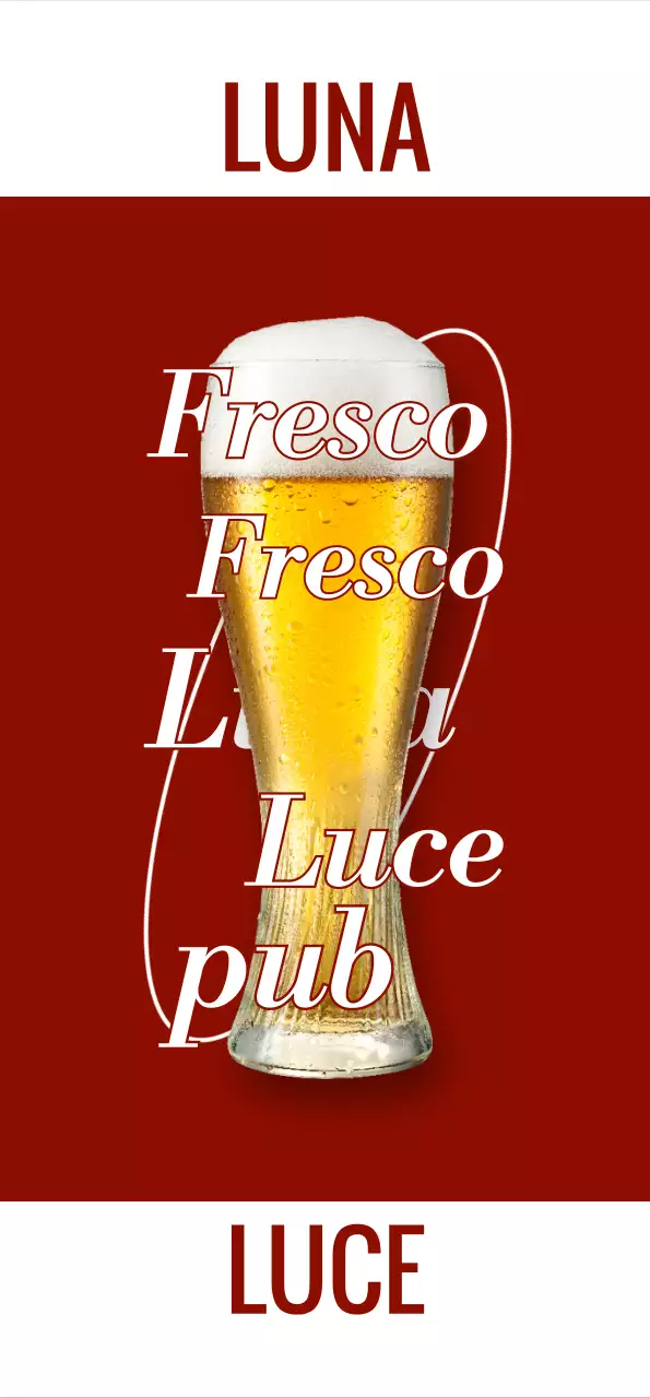 Pub emozionale con foto e logo di vino e birra bianca