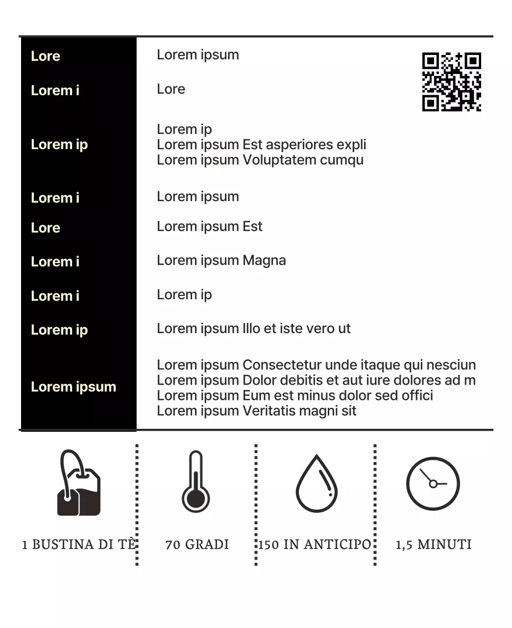 Design tradizionale del tè in verde e nero con foto di piante e inchiostro calmanti